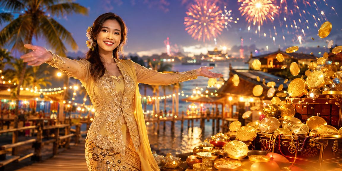 Suasana kasino hidup dengan pemain Melayu bergaya kebaya di Malaysia